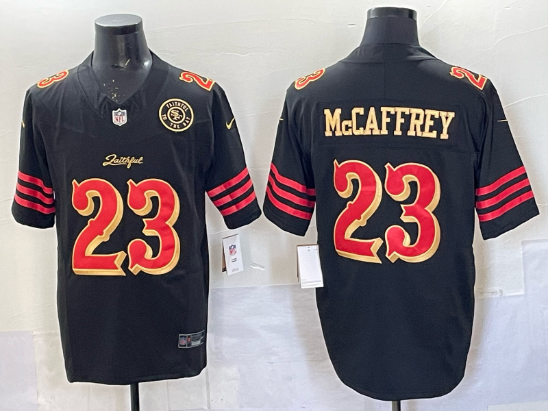 Men San Francisco 49ers #23 McCaffrey black Limited Nike NFL 2025 Jersey 011->san francisco 49ers->NFL Jersey